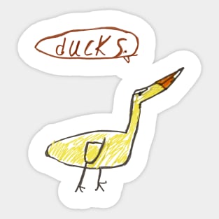 kids art ducks Sticker